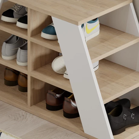 Cipőtároló Pyramid Shoe Bench - Oak, White