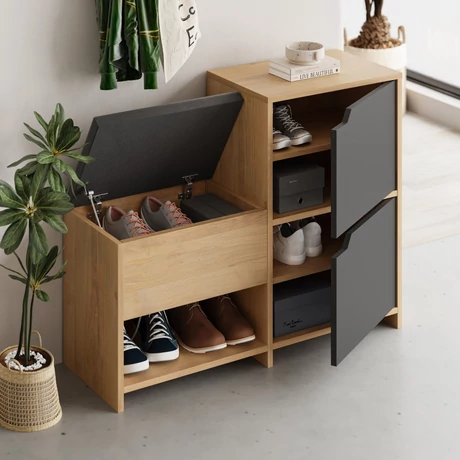 Cipőtároló Haven Shoe Bench - Oak, Anthracite