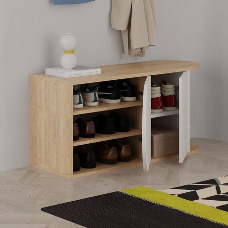 Cipőtároló Nova Shoe Bench - Oak, White