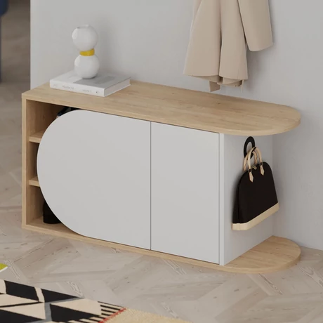 Cipőtároló Nova Shoe Bench - Oak, White