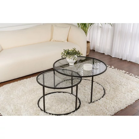 Dohányzóasztal Aurum - 80, 60 - Fekete, Grey