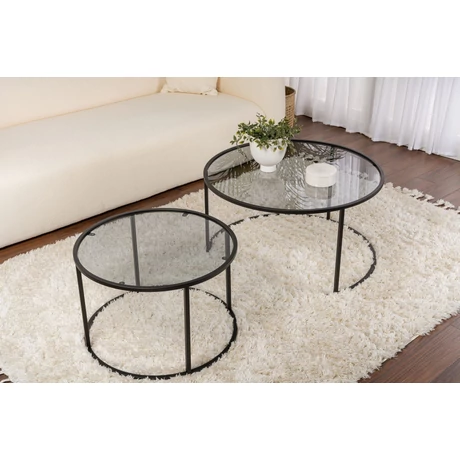 Dohányzóasztal Aurum - 80, 60 - Fekete, Grey