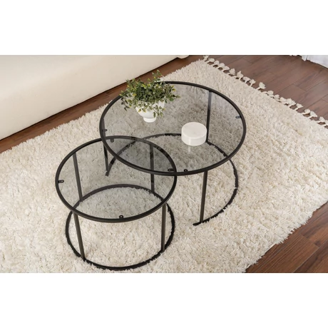 Dohányzóasztal Aurum - 80, 60 - Fekete, Grey