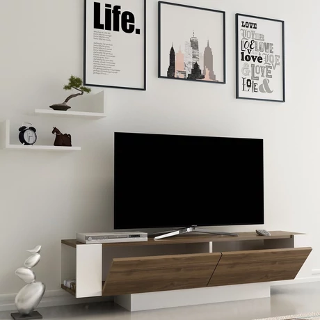 TV szekrény Matera - Walnut, White