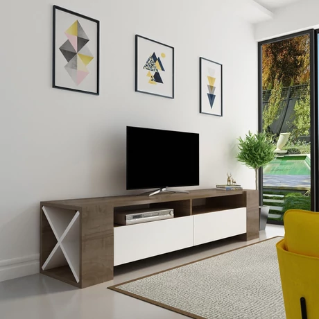 TV szekrény Sosruko - Walnut, White