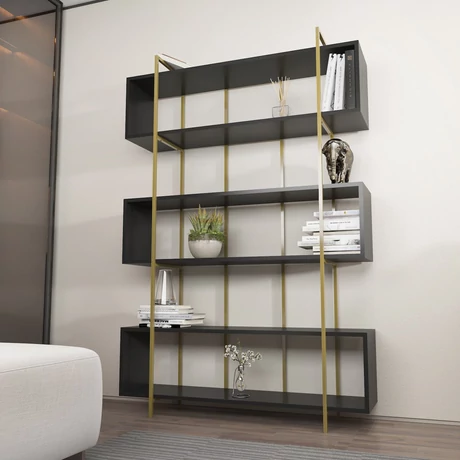 könyvespolc Bruti - Anthracite, Gold