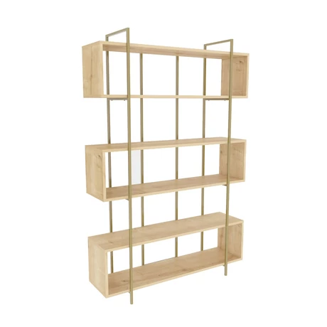 könyvespolc Bruti - Oak, Gold