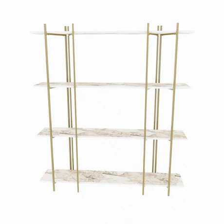 könyvespolc Moss - White, Gold