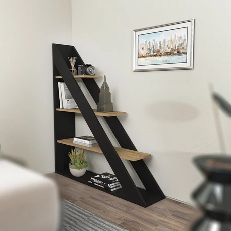 könyvespolc Pisagor - Black, Oak