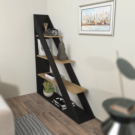 könyvespolc Pisagor - Black, Oak