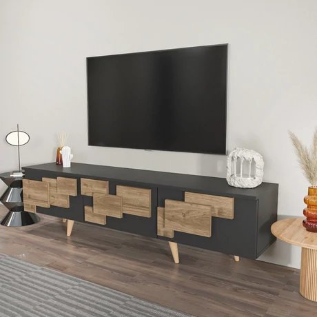 TV szekrény 3 D - Anthracite, Walnut