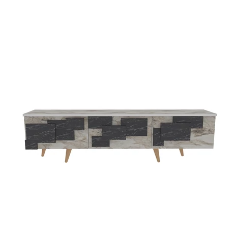 TV szekrény 3 D - White, Marble