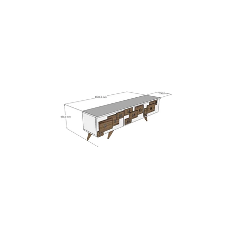 TV szekrény 3 D - White, Marble