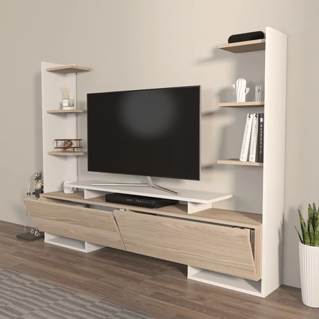 TV szekrény Ava - White, Oak