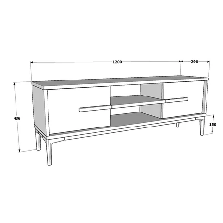 TV szekrény Eslem - White, Walnut