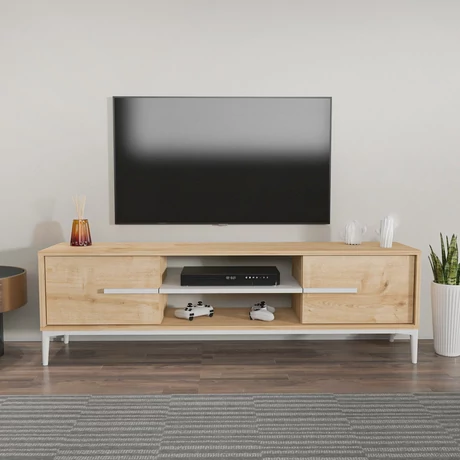 TV szekrény Eslem - Oak, White