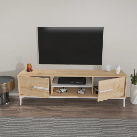 TV szekrény Eslem - Oak, White