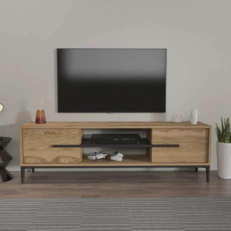 TV szekrény Eslem - Oak, Black