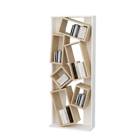 könyvespolc Carmen - White, Oak