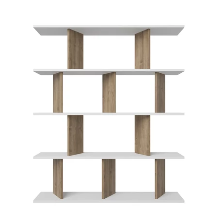 könyvespolc Grace - White, Walnut