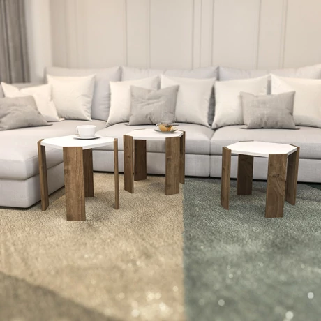 Dohányzóasztal Lori - White, Walnut