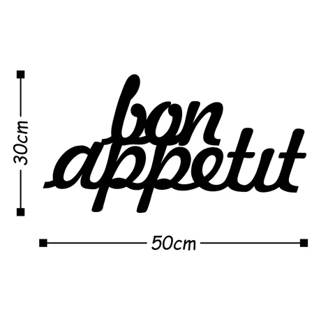 Fém fali dekoráció, Bon Appetit 1 - Fekete