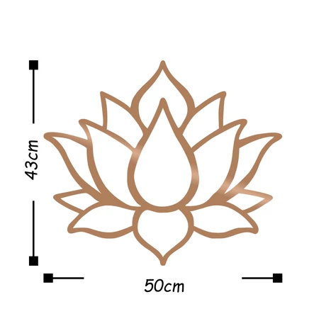 Fém fali dekoráció, Lotus Flower 1 - Copper