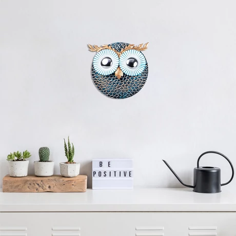 Fém fali dekoráció, Owl 3 - Silver