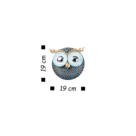 Fém fali dekoráció, Owl 3 - Silver