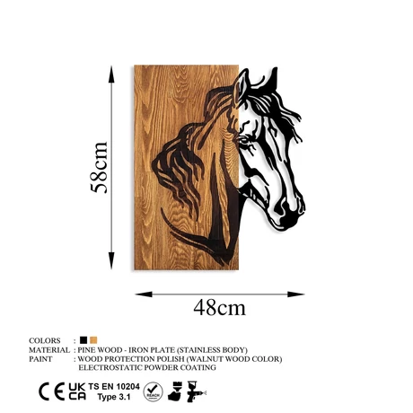 Fa fali dekoráció, Horse 1