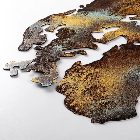 Fém fali dekoráció, World Map Medium - 3