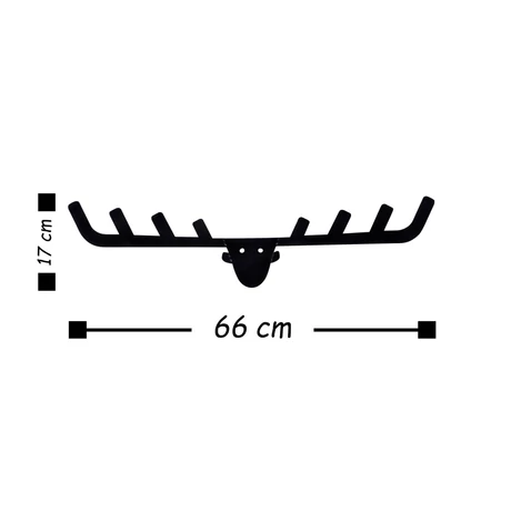 Fali Dekoráció  - Fém fali akasztó, Antler