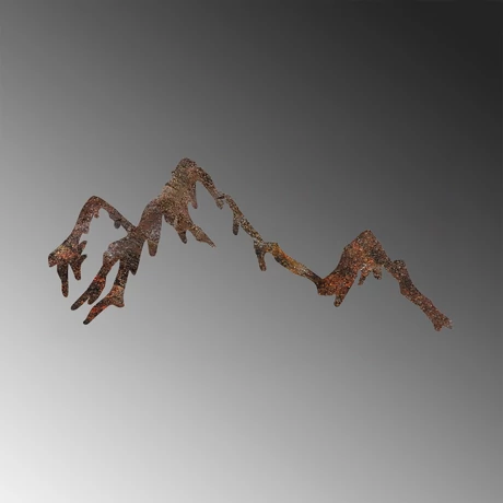 Fém fali dekoráció, Rusty Mountain