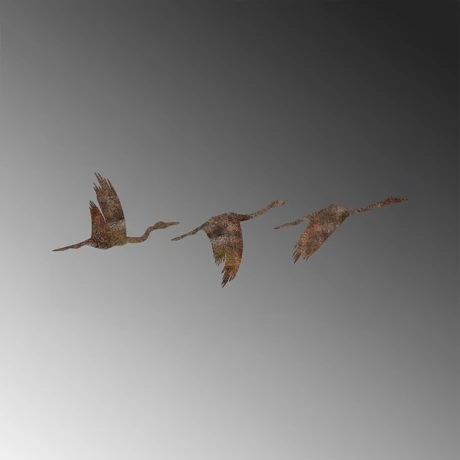 Fém fali dekoráció, Rusty Birds 1