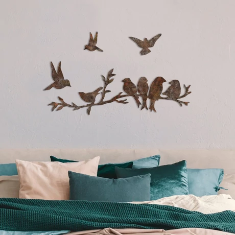 Fém fali dekoráció, Rusty Birds 2
