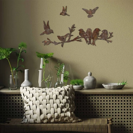 Fém fali dekoráció, Rusty Birds 2