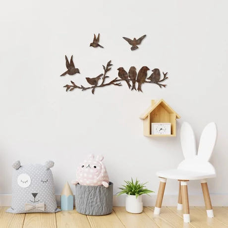Fém fali dekoráció, Rusty Birds 2