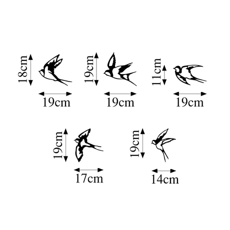 Fém fali dekoráció, Swallows - 303