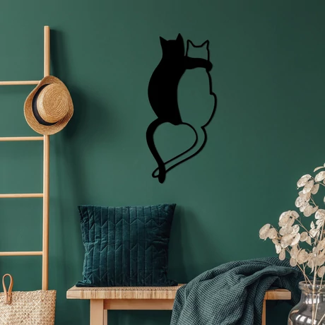 Fém fali dekoráció, Love Cats - 478