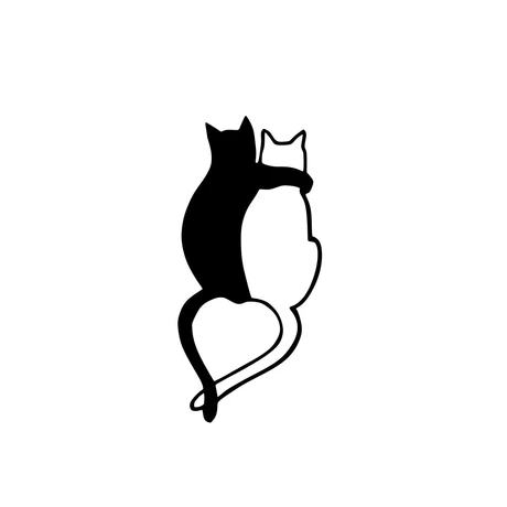 Fém fali dekoráció, Love Cats - 478