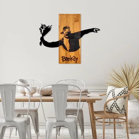 Fa fali dekoráció, Banksy - Flower Thrower
