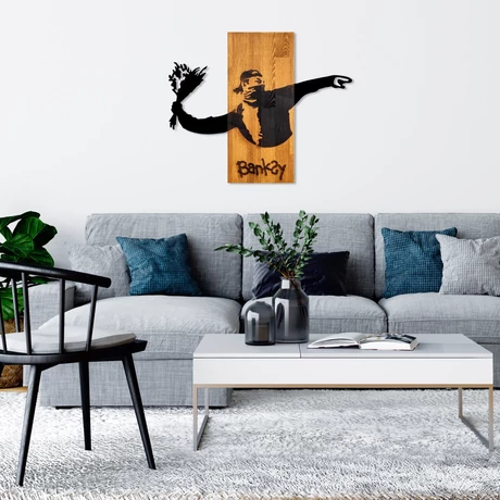 Fa fali dekoráció, Banksy - Flower Thrower