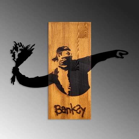 Fa fali dekoráció, Banksy - Flower Thrower