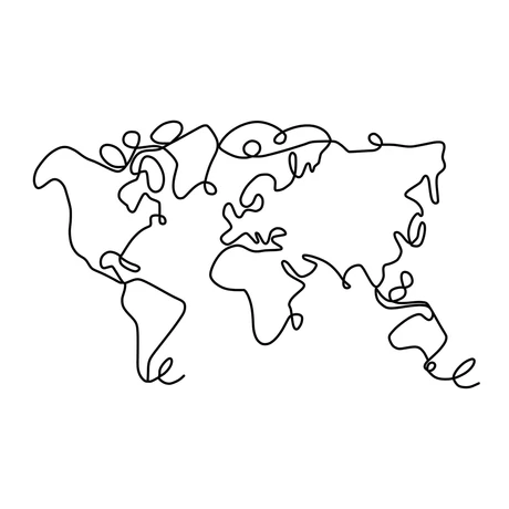 Fém fali dekoráció, World Map