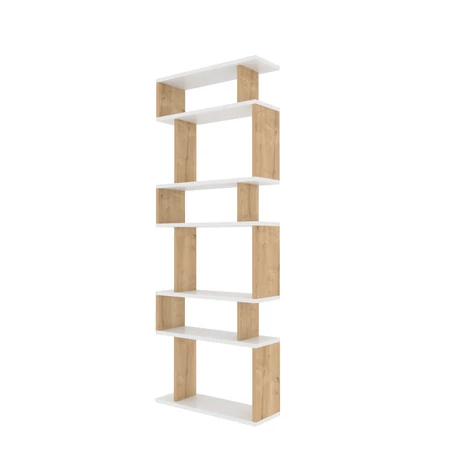 könyvespolc Bates - White, Oak