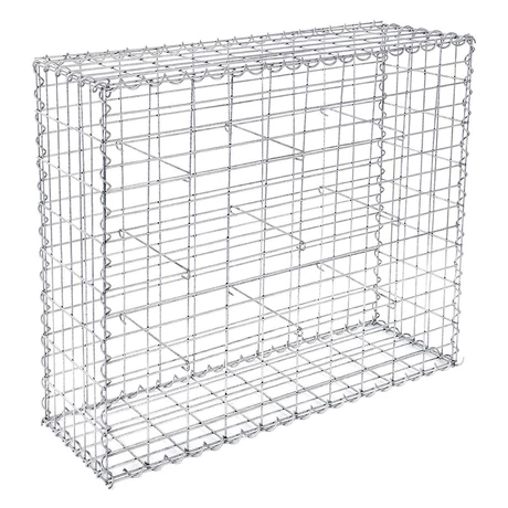 Horganyzott acél gabion kosár, kerti dekor válaszfal, 100 x 80 x 30 cm