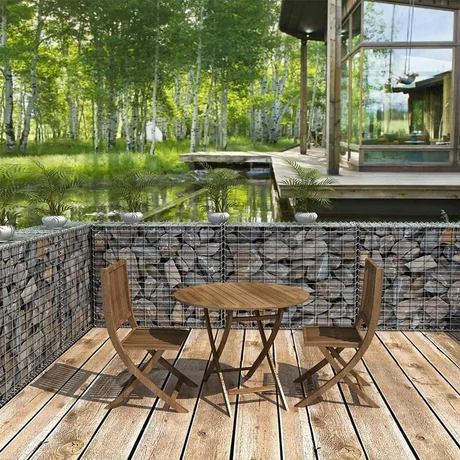 Horganyzott acél gabion kosár, kerti dekor válaszfal, 100 x 80 x 30 cm