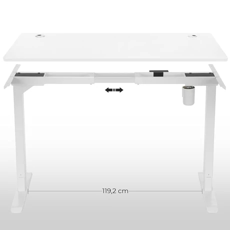 Elektromos íróasztallap,asztallap sima élekkel, 140cm, fehér