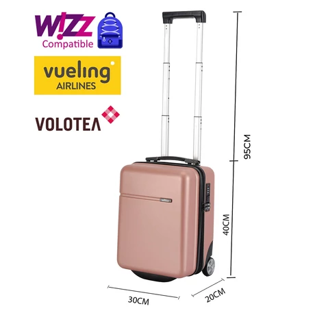 40x30x20cm kabinbőrönd, WIZZ AIR felvihető kézipoggyász, RoseGold