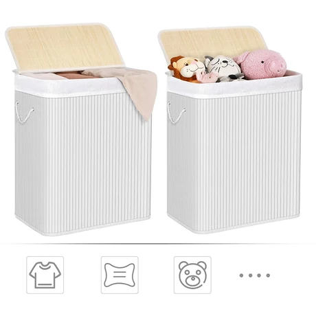 Szennyestartó kosár összecsukható, 100 literes, fehér
